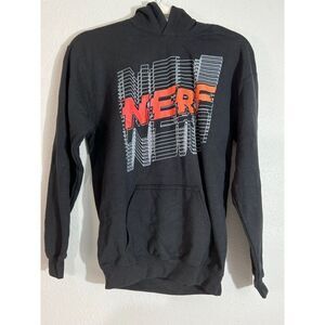 Hasbro Youth Black NERF Long Sleeve Hoodie/Sweatshirt (L)